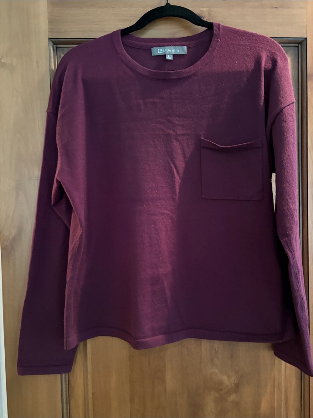 Title Nine Men's Wine Crewneck Pocket Sweater